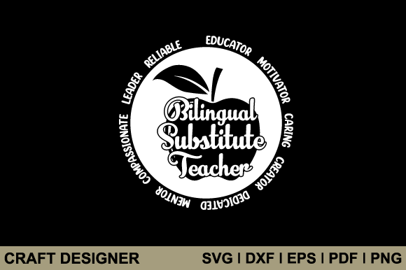 Bilingual Substitute Teacher SVG: Graphics for Crafts