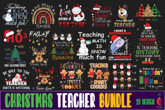 Christmas Teacher SVG Bundle: Crafts & Graphics