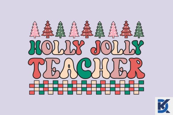 Retro Christmas Teacher Graphics for Crafts